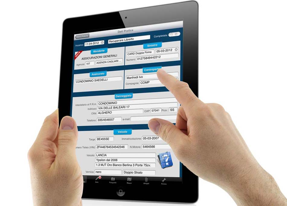 iWincar e iWinper con iPad - La Scheda Veicolo