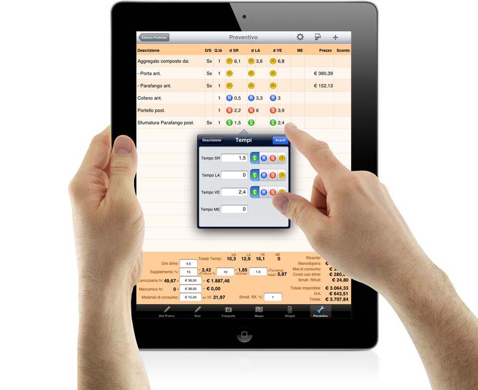 iWincar e iWinper con iPad - La quantificazione del danno